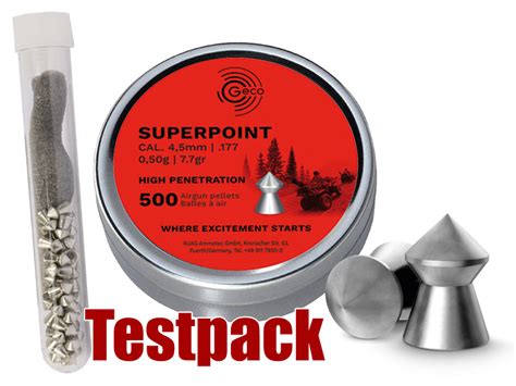 Testpack Spitzkopf Diabolos Geco Superpoint Kaliber Mm