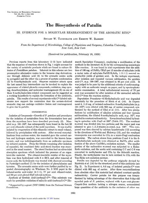 (PDF) The Biosynthesis of Patulin