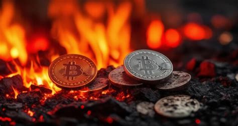 Premium Photo Bitcoins Volatile Future Burning Or Rising