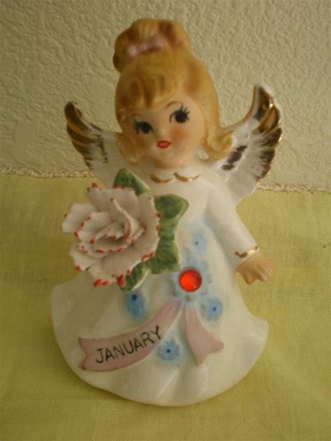 Birthday Angel Vintage Cherub Porcelain Angel Vintage Angel Birthstone