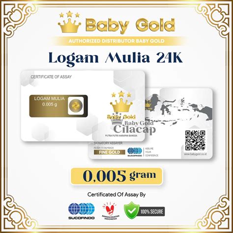 Jual Baby Gold Logam Mulia 0 005 Gram Minigram Emas Mini Murni 24 Karat