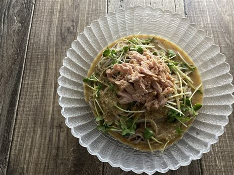 ツナと貝割れの冷やしゴマだれ蕎麦 週末シェフの家呑みレシピ