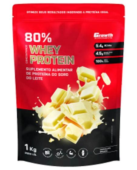 Whey Growth 80 Proteína Whey Protein 1kg Growth Supplements Whey