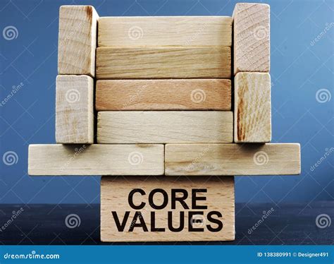 Tower Of Blocks With Sign Core Values Stock Image Image Of Value