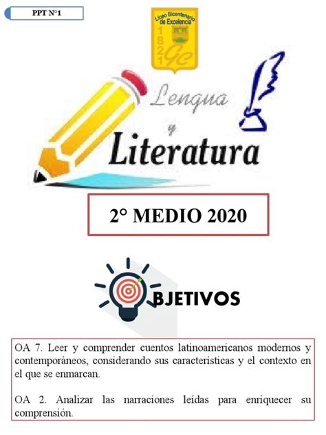 2°medio Ppt 1 Literatura Semana 1 Pdf Autor Las Artes