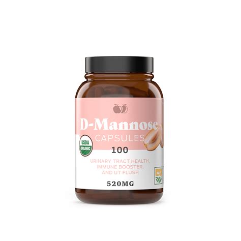 Organic D Mannose Capsules 520mg 100 Count Pure D Mannose Capsules