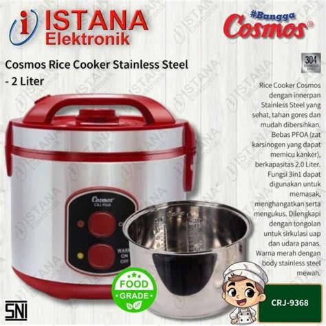 Jual Cosmos Magic Rice Cooker Stainless Steel 2 Liter Crj 9368 Di