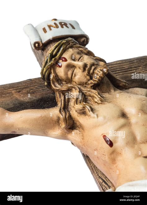 Closeup Of Jesus Crucified On The Cross Image Shows The Face Of Jesus