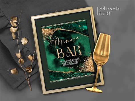 Diy Emerald Green And Gold Party Sign Decoration 30th Birthday Etsy