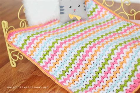 Pretty V-Stitch Blanket Crochet Pattern - Daisy Cottage Designs