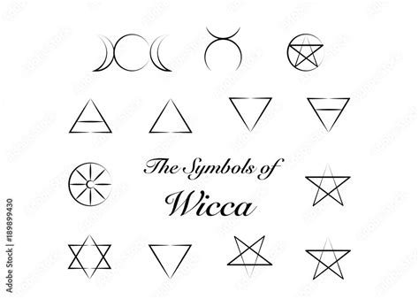 Set of Witches runes, wiccan divination symbols. Ancient occult symbols ...