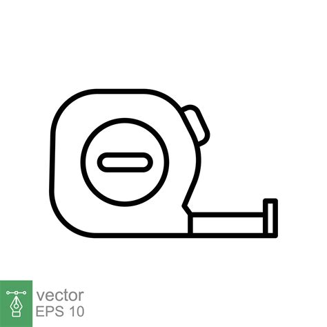 Measure Tape Line Icon Simple Outline Style Meter Length Metric Size Concept For App And