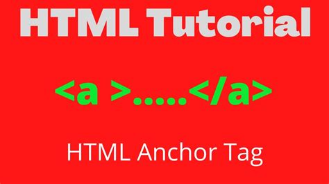 Anchor Tag In Html HTML Tutorial For Beginners HTML Anchor Element