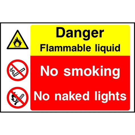 KPCM Danger Flammable Liquid No Smoking No Naked Flame Sign