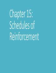 Week 10 Reinforcement Schedules Pdf Chapter 15 Schedules Of