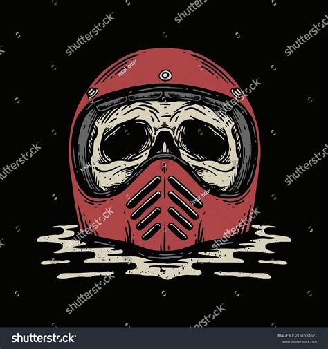 Skull Helmet Motorcycle Tshirt Design Stock Vector (Royalty Free ...