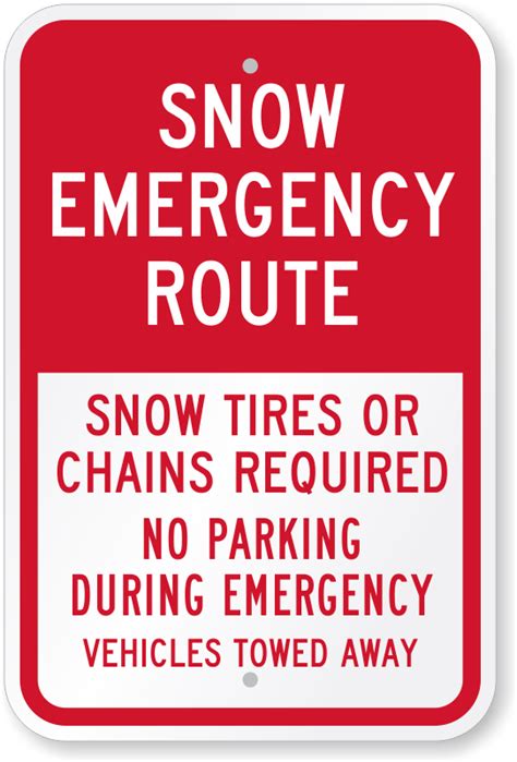 Snow Emergency Road Signs | Emergency Snow Route