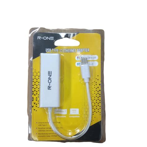 Jual Usb Type C Ethernet Adapter Usb Type C To Lan R One Shopee Indonesia