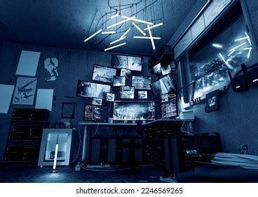 Set Hacker Room Background 3d Illustration Stock Illustration ...