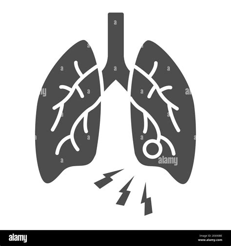 Lung Infection Solid Icon Health Problems Concept Pneumonia Sign On