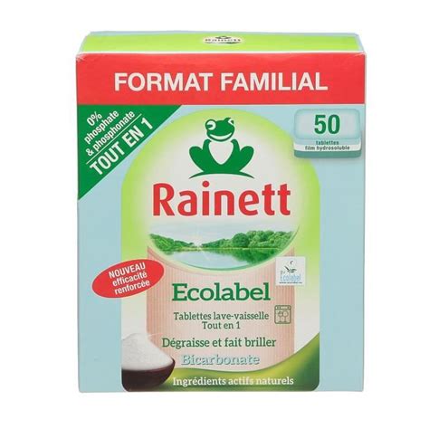 Rainett Tablettes Lave Vaisselle Ecolabel Bircarbonate Pi Ces