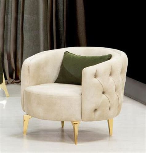 Casa Padrino fauteuil Chesterfield de luxe crème or 90 x 95 x H 75