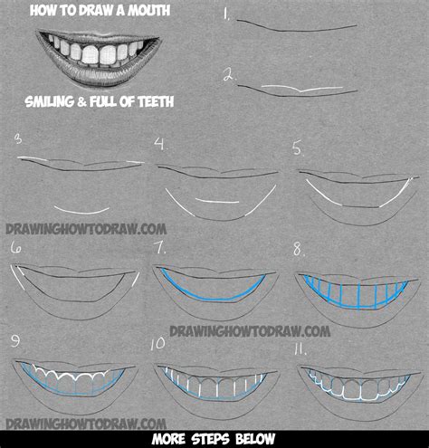 How To Draw A Smiling Mouth Step By Step For Kids