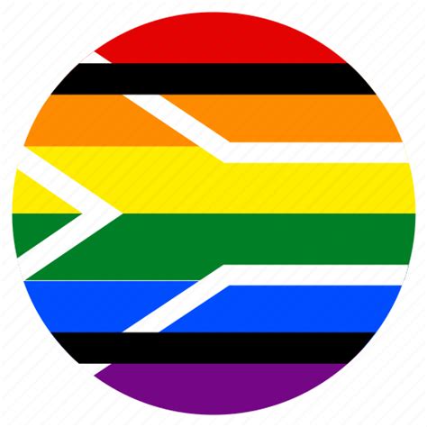 Circle Flag Gay Lgbt Pride Rainbow South Africa Icon Download On Iconfinder