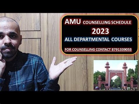 AMU ALL DEPARTMENTAL COURSES COUNSELLING SCHEDULE 2023 I AMU All MSc