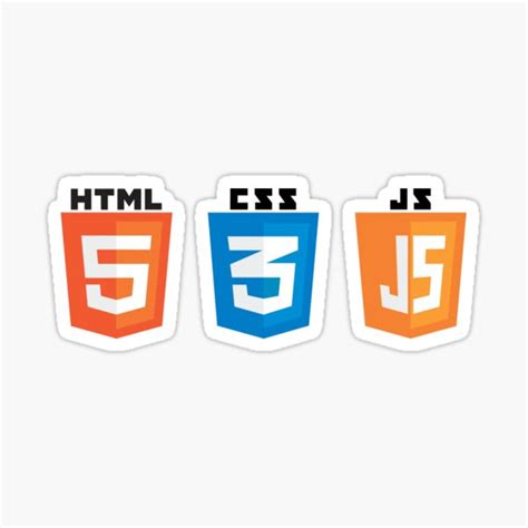 Web Developer Sticker Pack Html Javascript Css Sticker For Sale