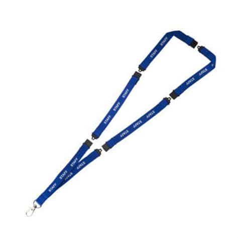 Five Point Breakaway Blue STAFF Lanyard With Trigger Clip Red