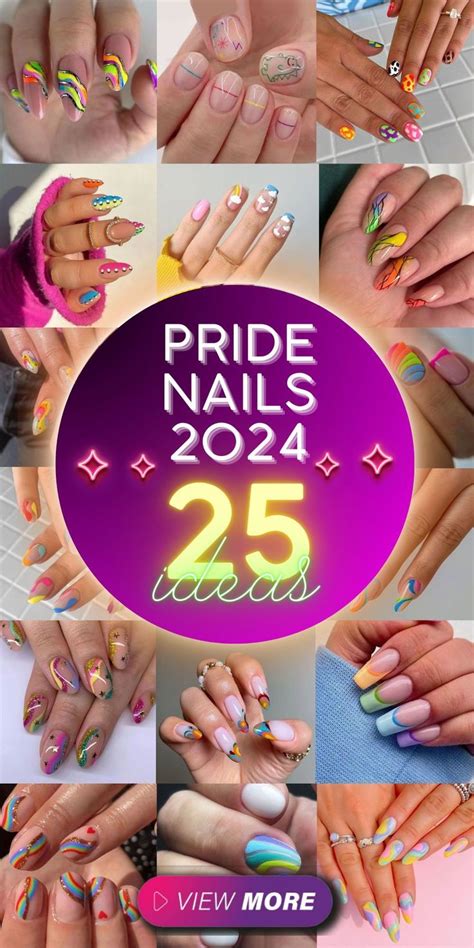 Easy And Cute Pride Nails 2024 With Neon French Tips For All Genders In 2024 Rainbow Nails