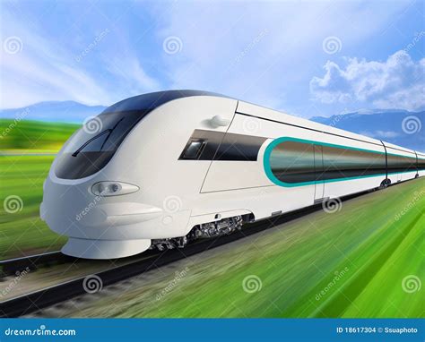 Super streamlined train stock illustration. Illustration of overhead ...