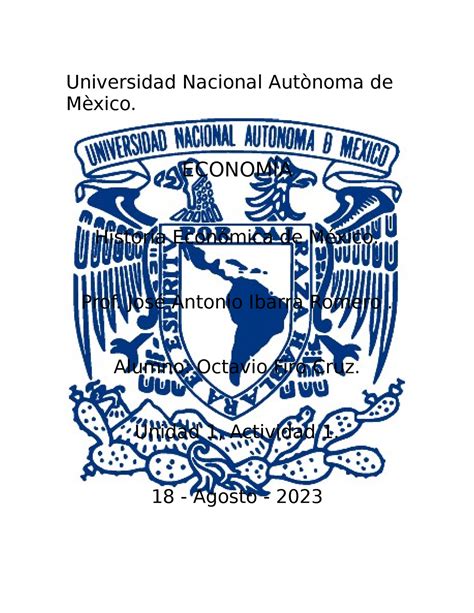 A Historia Economica De Mexico Universidad Nacional Aut Noma De