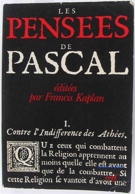 Les Pens Es De Pascal Amazon Co Uk Pascal Blaise Kaplan Francis