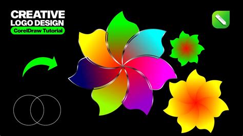 How to make Creative youtube Flower Logo Design in #coreldraw ...