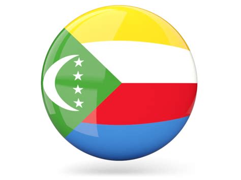 Glossy Round Icon Illustration Of Flag Of Comoros