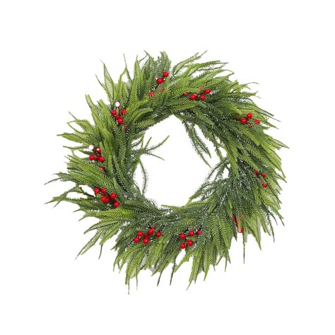 Harliver Christmas Norfolk Pine Wreath 17Inch Artificial Real Touch