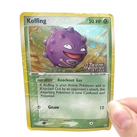 Pokemon Toys Koffing Pokemon Card Holographic Knockout Gas Gnaw