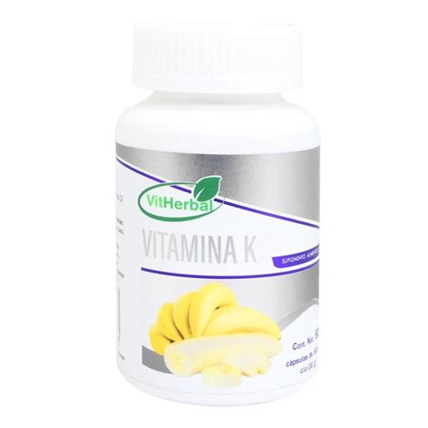 Suplemento Alimenticio Vitherbal Vitamina K 60 Cápsulas De 500 Mg Cu