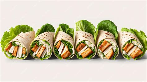 Premium Photo Collection Set Of Chicken Caesar Wrap