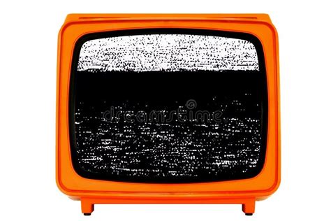 Retro Espacio Antiguo Edad Tv Naranja Con Pantalla Est Tica De Efecto