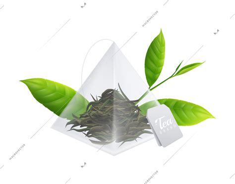 Tea Brewing Bag Realistic Composition Transparent Vector Illustration