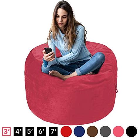 Basics Memory Foam Filled Bean Bag Chair With Microfiber Cover 3 Pink