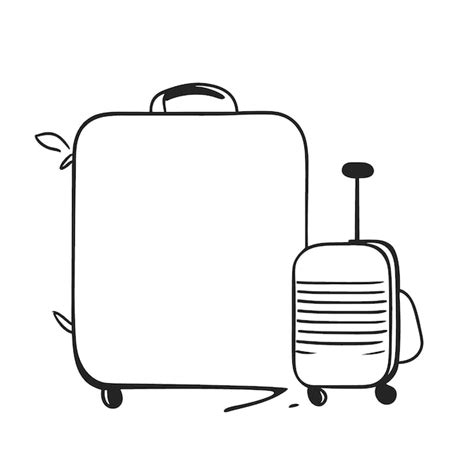 Premium Vector Luggage And Travel Bag Vector Illustration Doodle Line Art