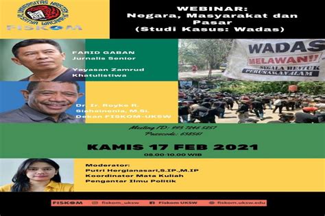 Webinar Negara Masyarakat Dan Pasar Studi Kasus Wadas