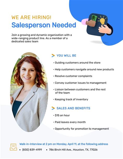 Salesperson Job Advertisement Template Visme