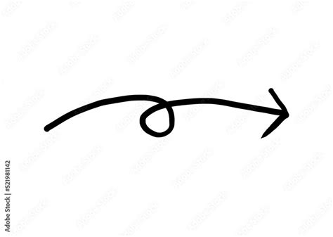 Doodle Hand Drawn Arrow Line Png Stock Illustration Adobe Stock