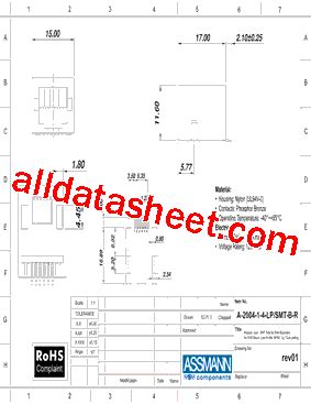 A 2004 1 4 LP SMT B R Datasheet PDF Assmann Electronics Inc