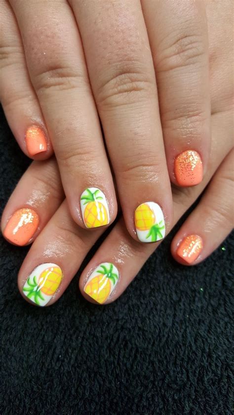 Pin By Brittany Grundy On Nails Pineapple Nail Design Pineapple